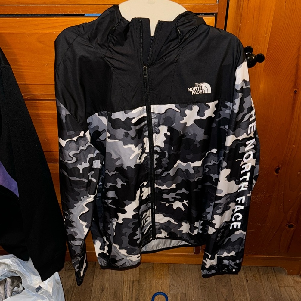 North Face Grey Camo Windbreaker
